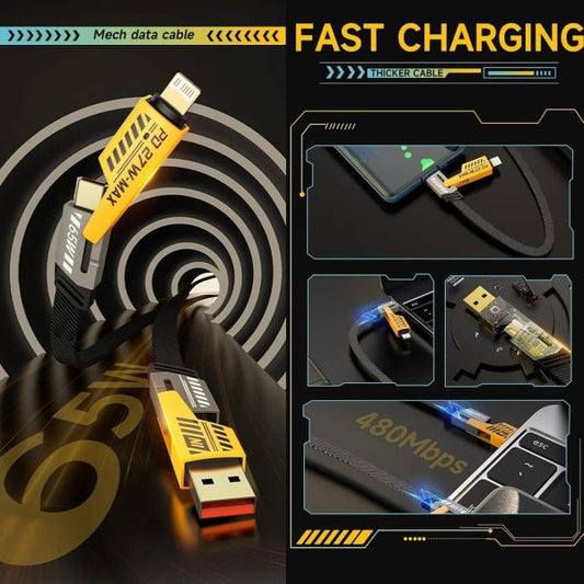 4-in-1 Multi USB Charging Cable – Fast PD Charger Cord for iPhone, Type-C & More
