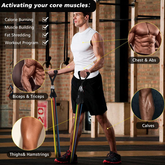 11-Piece Resistance Band Set – Strength Training & Fitness Kit for Men & Women