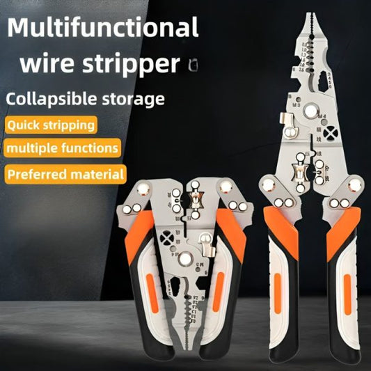 8-in-1 Foldable Wire Stripping & Cutting Multi-Tool – Durable Electrician Hand Tool