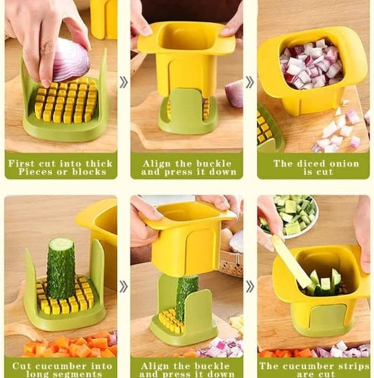 Multi-Function Handheld Chopper – Quick Dicing, Slicing & Slitting Tool for Easy Food Prep