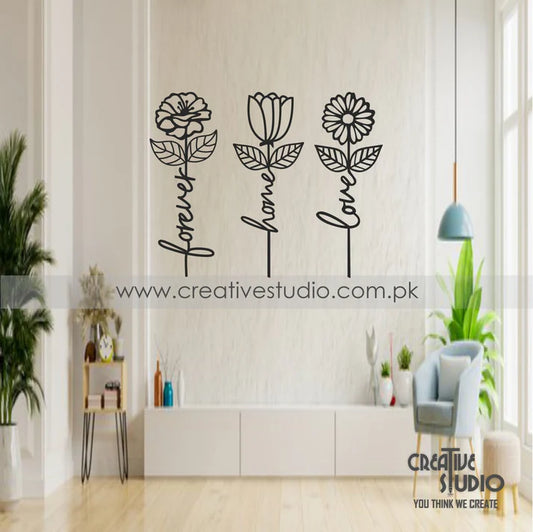 SET OF Modern FLOWERS ART Acrylic Wall Art